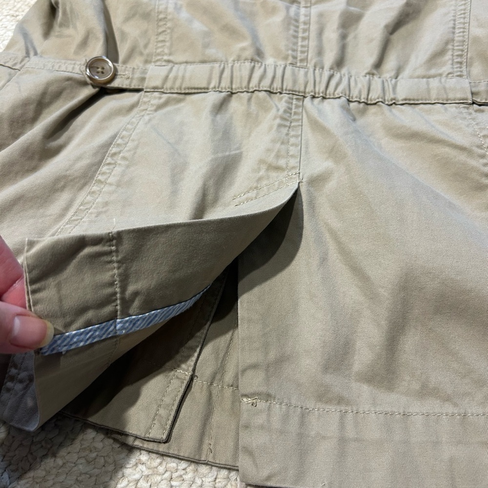 Lands End Utility Jacket Blazer Khaki Tan Size Medium 10-12 100% Cotton Classic - Picture 11 of 12